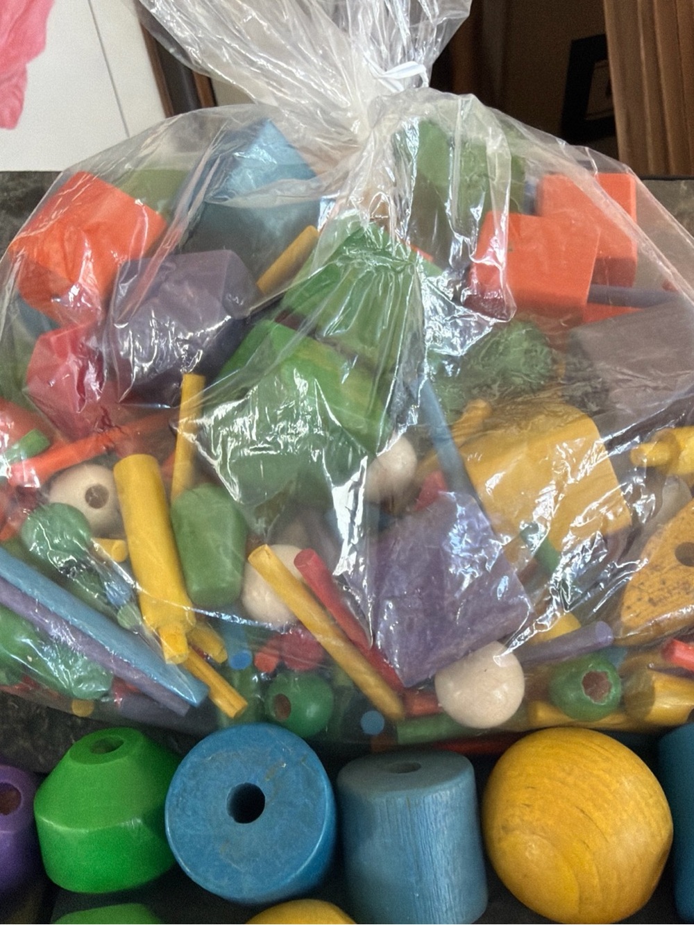Huge lot Vintage Playskool Landscape + Wooden Beads+ Walco Bumble + Macrame Craf - Picture 2 of 8